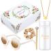 Hanaive 6 Pcs Flower Girl Gifts Flower Girl Proposal Box Set Necklace Round Flower Glasses Water Bottle Diamond Pen Hair Scrunchies Will You Be My Flower Girl Box for Wedding Bride Showers (Gold) Bright Style Gold
