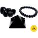 Pachamama Essentials Shungite Set Comprehensive EMF Protection Gift Set | Shungite Stone Kit Contains Pyramid 2" 8mm Bead Bracelet and 5 Tumbled Stones - Buy Online on GoSupps.com