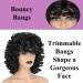 FOVER Short Curly Wig for Black Women - 14 Big Curly Afro Kinky Wig with Bangs - Heat Resistant Synthetic Hair Replacement - Natural Look (Black) - Buy Online on GoSupps.com