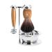 M HLE Vivo shaving set - safety razor shaving brush Black Fibre holder with bowl handles made of fine olive wood - vegan