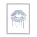 Stupell Industries Glam Shimmer Lip Pucker Kiss Minimal Cool Tones  Designed by Amanda Greenwood Gray Framed Wall Art  24 x 30  Blue