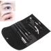 GLOGLOW 8Pcs Black Rustproof Eyebrow Grooming Kit | Stainless Steel Trimming Tools for Home, School, and Office - Eyebrow Care Kit - Buy Online on GoSupps.com