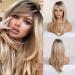BLONDE UNICORN Long Ombre Blonde Wigs for Women Layered Synthetic Hair wig Middle Part Natural Looking Wig…