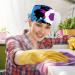 Cartoon Dinosaur Pattern Scrub Caps Hats - 2PCS Bouffant Working Hat with Ponytail Holder for Women - Buy Online on GoSupps.com