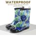 CKWLXQY Women's Waterproof Floral Printed Rain Boots - Blue, Size 10 | Mid Calf Rubber Shoes for Outdoor Gardening, Fishing & Farming - Buy Online on GoSupps.com