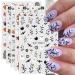 JMEOWIO 9 Sheets Halloween Nail Art Stickers Decals Self-Adhesive Star Cute Ghost Nail Supplies Nail Art Design Decoration Accessories