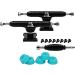 Teak Tuning Prodigy Fingerboard Trucks - Midnight Black 32mm Wide with Upgraded Lock Nuts & Teal Bubble Bushings - Buy Online on GoSupps.com