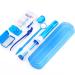 Orthodontic care set braces set portable orthodontic cleaning set V brush mouth mirror interdental brush dental floss tooth wax oral care travel set with 8 pieces (blue)