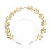 Wedding Bridal Headband Leaf Design Tiara Crown Halo Hair Hoop Bridal Headpiece For Wedding Banquet (Golden)