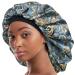 Alnorm Extra Large Curly Hair Sleep Cap - Navy Floral Design | Perfect Gift - Buy Online on GoSupps.com