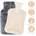 Bonilife 2L Hot Water Bottle with Cover - Large Rubber Hot Water Bag for Pain Relief - Black - Buy Online on GoSupps.com