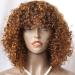 IMAYLI 12 Inch Short Human Hair Wig for Black Women - Glueless Ombre Deep Curly Bob with Bangs | 200 Density Highlight Blonde Deep Wave Wig - P4/30 - Buy Online on GoSupps.com