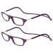 TBOC Pack: Reading Glass reading aid for men - (two units) Diopttria +1.00 Dark Violet STARKE PC Mobile phone foldable woman man magnetic closure clip antiquity Presbyopia +1.00 Dioptria (2 pack) Dark violet +dark violet