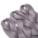 Tess Braids Extensions 60 cm - 3 Pack Jumbo Kanecalon Hair Braids | Silver Gray Box Braids - 100g/Bundle - Buy Online on GoSupps.com