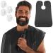 Claev Beard Bib Apron for Grooming - 41x27 Black w/ 4 Suction Cups - Hair Catcher for Haircuts - Beard Trimming & Shaving - Anti-Static Beard Cape - Ideal Father's Day Gift