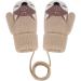 Kids Cute Fox Knitting Full Finger Gloves | Winter Thermal Plush Lining | 1-3 Yrs | Khaki - Buy Online on GoSupps.com