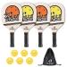 niupipo Pickleball Paddles, Pickleball Set with Balls and 1 Carry Bag, 7-ply Basswood Wood Pickleball Paddles, Pickleball Rackets with Ergonomic Cushion Grip, Wooden Pickleball Paddle for Beginner yellow and orange