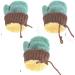 Kids Toddlers Knitted Fleece-Lined Mittens with String - Green | Winter Warm Cartoon Gloves for Ages 0-3 - Buy Online on GoSupps.com
