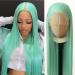 Towarm Mint Green Wig Long Straight Mint Synthetic Lace Front Wigs Pre Plucked Natural Hairline with Baby Hair for Black Women Heat Resistant Fiber Hair Cosplay Daily Wear Wig (Mint Green)