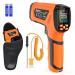 Infrared thermometer Mestek -40 C to 1600 High temperature digital laser temperature measuring device with K -probe ir pyrometer touchless LCD alarm adjustable emission degree for kitchen industrial orange