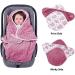 Ultra Thick Swaddle Blanket with Hat | 90 x 90 cm | Geometric Leaves Design | Pink Flowers | Stroller, Baby Carrier, High Chair, Shopping Cart | 6-12 Months - Buy Online on GoSupps.com