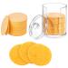 Geiserailie 50 Pieces Compressed Natural Facial Sponges Round Soft Face Exfoliator Cleansing Sponge Reusable Cosmetic Sponge with Clear Plastic Sponge Storage Jar, Makeup Removal (Yellow)