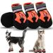 Dog shoes 4 pieces of waterproof dog shoes with reflective straps anti-slip sole outdoor paw protector dog shoes for small medium-sized dogs winter blue (orange xxl)