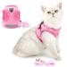 Ranphy cat dishes and leash breakout reflective adjustable adjustable small dog harness no pulling no choking soft mesh fabric padded hiking jacket L (chest size: 44 cm) pink
