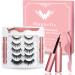 Magnetic Eyelashes Eye Lashes With 5 Pairs of Magnetic Lashes - 2 Tubes of Magnetic Eyeliner Reusable Magnetic Eyelashes with Tweezer No Glue Needed