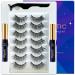 DUOERLA Magnetic Eyelashes with Eyeliner Kit -7 Pairs Wispy Cat-Eye Magnetic Lashes Natural Looking - Upgraded Long Lasting Reusable Cruelty Free&Vegan Easy 3D Fake Eyelashes with Applicator. Wispy Cat-Eye Magnetic Lashes 7Pairs