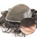 Hairnotion Toupee French Lace with 2" PU Base Off Black 1b# with 20% Gray Hair Natural Toupees Hairpiece for Men (1b20#)