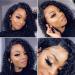 ESIWONHAIR 10 Inch Short Deep Wave Bob Lace Front Wig - Brazilian Human Hair, Pre Plucked with Baby Hair - Natural Color - Buy Online on GoSupps.com