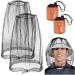 Grantop 2 Pieces Mosquito Head Net Nylon Face Net Mesh Mesh Bug Net for Outdoor Hiking Camping Climbing Fishing and Walking Dark Black
