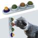 Tohdnc catnint ball for cat wall 4 pieces of cat mint toys edible kittens toy extra cats energy for cats licking healthy kitten teeth cleaning tooth chicken stuff gray