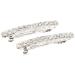 Caravan Automatic Barrette of Swarovski Crystal Stones in Pair Silver 9 Ounce (Pack of 2)