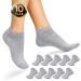 ICERECO 10 pairs of sneakers socks men women cotton short sports socks running socks anti-sweat breathable quarters socks 10*gray 43-46