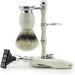 Haryali London Men's Shaving Set with Pure Silver Tip Badger Hair Brush - Ivory Color | Triple Edge Razor Holder, Shaving Bowl, Soap | Special Edition - Buy Online on GoSupps.com