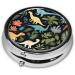 Cute Dinosaur Round Pill Box | 3 Compartment Portable Travel Medicine Organizer | Mini Decorative Pocket Purse - Buy Online on GoSupps.com