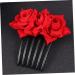 Amosfun 1pc Red Rose Hair Comb Bridal Headpieces for Wedding Flower Hair Clips for Wedding Hair Comb Bridal Hair Comb Hair Side Comb Wedding Rose Flower Hair Comb Bride Rose Color Headgear - Buy Online on GoSupps.com