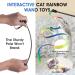 Cobee 3 Packs Cat Wand Toy Set 30cm Cat Interactive Wand with 60cm Rainbow Ribbon String+ Rainbow Cloth String + Leopard Print Cloth String for Pet Kitten Training Exerciser Kitten (3 Pcs) - Buy Online on GoSupps.com