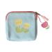 GOLD XIONG PADISHAH Sanitary Napkin Storage Bag for Women Cute Color Coin Purse Flower Square Sanitary Pads Storage Bag Simple Student Coin Bag Blue One Size Blue