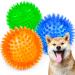 Squeaking balls for dogs small rubber balls for dogs 3 pieces bright colors TPR puppy toys dog toys balls with squeaky toys pet toys for puppies dental toys medium set of 3 multi-colored/sea waves (Ocean tides)