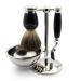 Edwin Jagger S81M586BAMZ classic shaving set made of ebony and nickelimity with a pure roof shaving brush make 3 razors and shaving bowl for shaving cream or soap for men and women