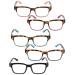 Reducblu Stylish Reading Glasses for Women - Clear Lens with Spring Hinge Eyewear 5 Pairs Mix 2.25 Diopters