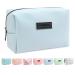 Small Makeup Bag For Purse, MAANGE Travel Cosmetic Bag Makeup Pouch PU Leather Portable Versatile Zipper Pouch For Women (Blue)