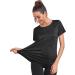 Shop Deaviya Women's Sport T-Shirt | Yoga & Fitness Tops | Casual Round Neckline | Loose Fit Side Split Black M - Buy Online on GoSupps.com