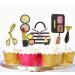 JeVenis Make Up Cupcake Toppers Spa Cupcake Toppers Cosmetics Cupcake Toppers for Make Up Parties Spa Party Decor Make-Up Birthday Cupcake Toppers for Salon Glam Birthday Color3
