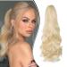 Dcbaboo ponytail hair part braid extension with clamp wavy long ponytail extensions hair extension clip synthetic corrugated ponytail hair exension braid 45cm bleach blonde blonde 45 cm 140g
