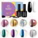 Beetles Chrome Nail Powder Kit Black White Colors Gel Polish Mirror Effect Holographic Aurora Iridescent Pearlescent Manicure Art Decoration Glitter Holo Nail Powder 8 Colors 1g or 0.5g/Jar