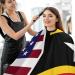 Shop American & Saint Kitts Nevis Flag Barber Cape | Adjustable Hair Cutting Salon Apron for Adults - Buy Online on GoSupps.com